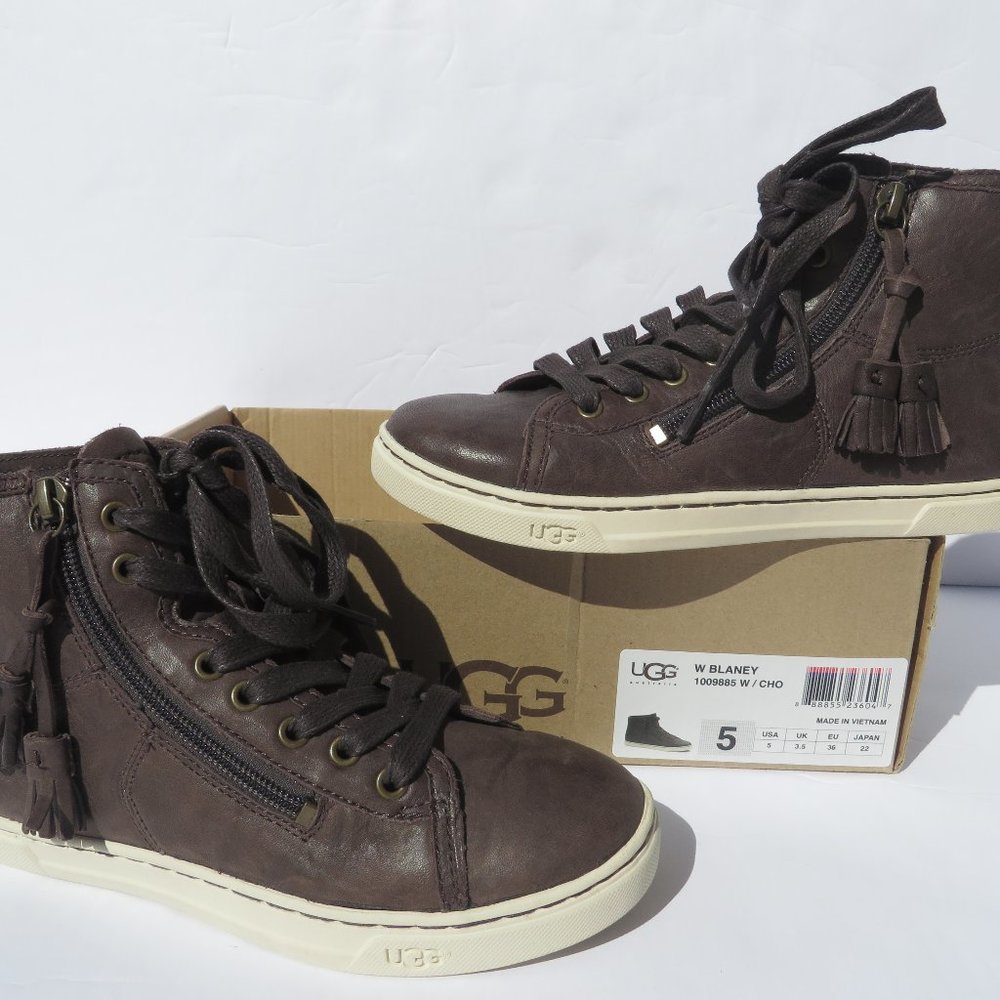 UGG Australia Sneaker Blaney Tasseled High Top NEW size 5 US (EU 36) Kids size 3